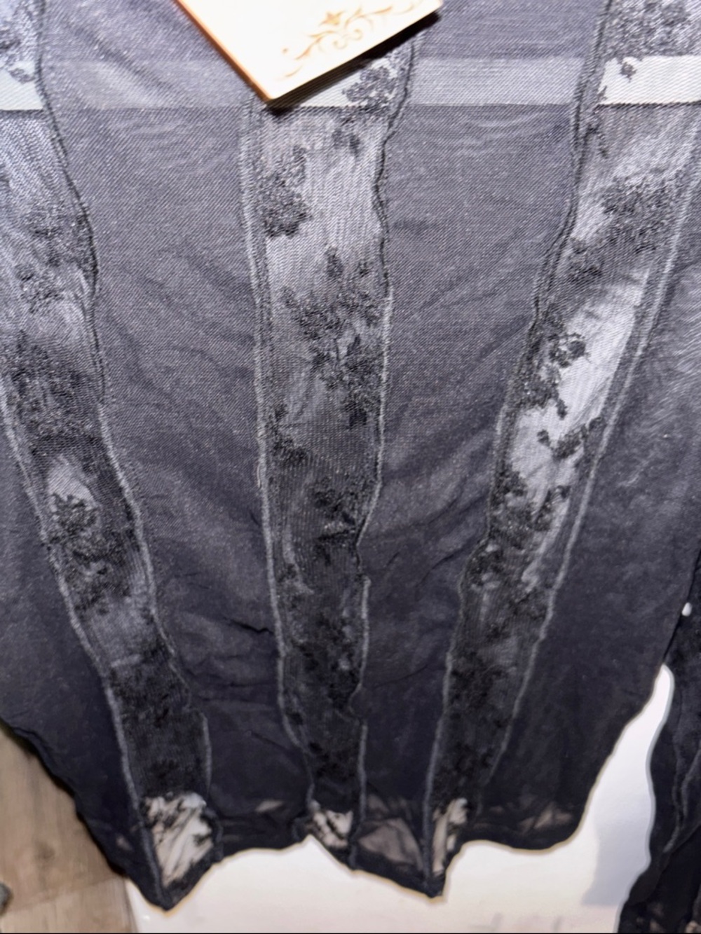 Disturbia Black Sheer Lace Long Sleeve Cardigan - Picture 4 of 5